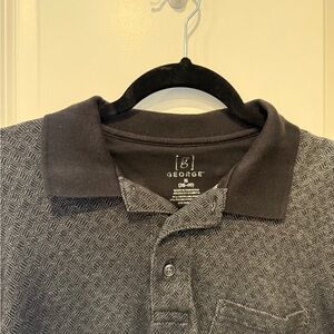 George Men's Charcoal Textured Polo Shirt